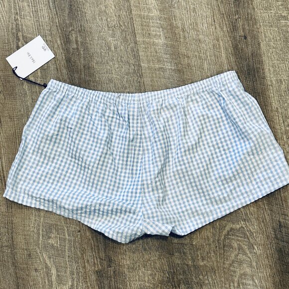 NWT Black Ibis Womens Sz XL Boxer Lounge Sleep Shorts Blue Gingham Plaid Comfort - Picture 3 of 10
